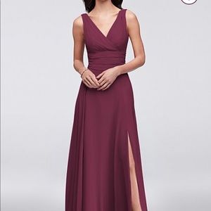 David’s Bridal Tank Chiffon Dress Size 10 Wine